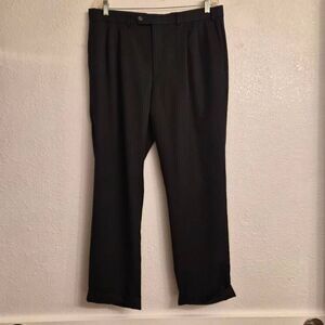 Lauren Ralph Lauren Classic Pinstripe Pleated Workwear Trouser Pants w/ Pockets